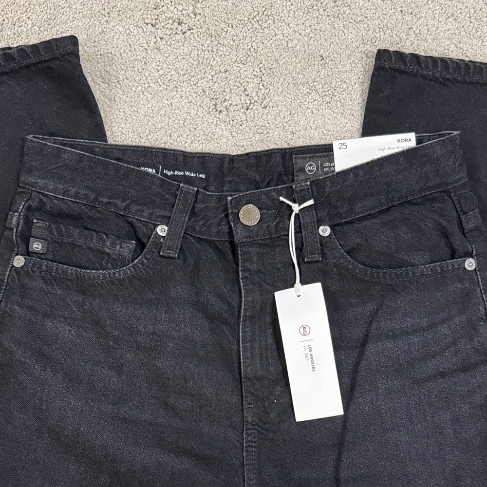 AG KORA High-rise Wide Leg Black Jeans
